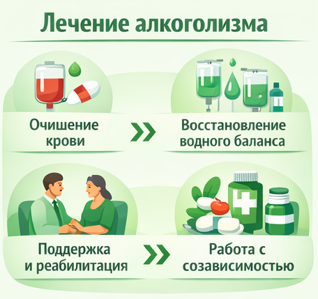 лечение алкоголизма в Мантурово этапы